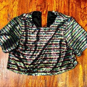 Sequined Crop Top . Pictures do this top no justice!